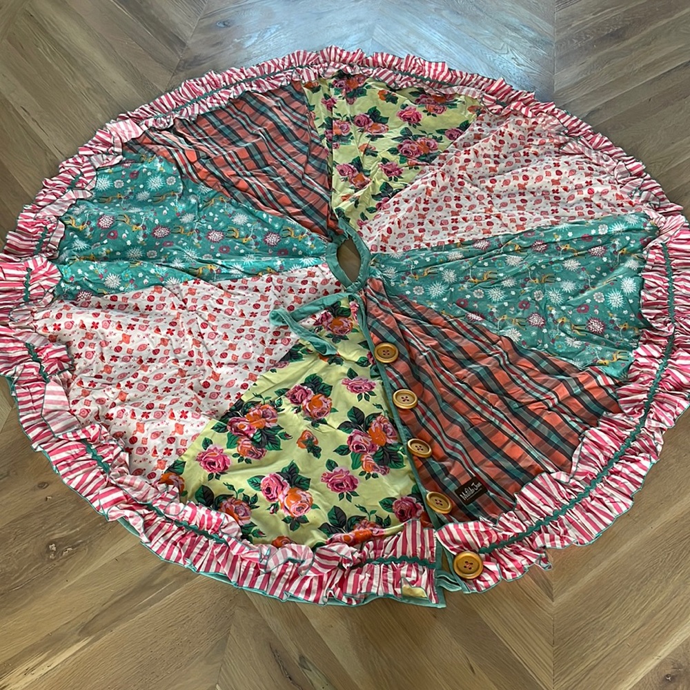 New Matilda Jane patchwork detailed Christmas tree skirt
